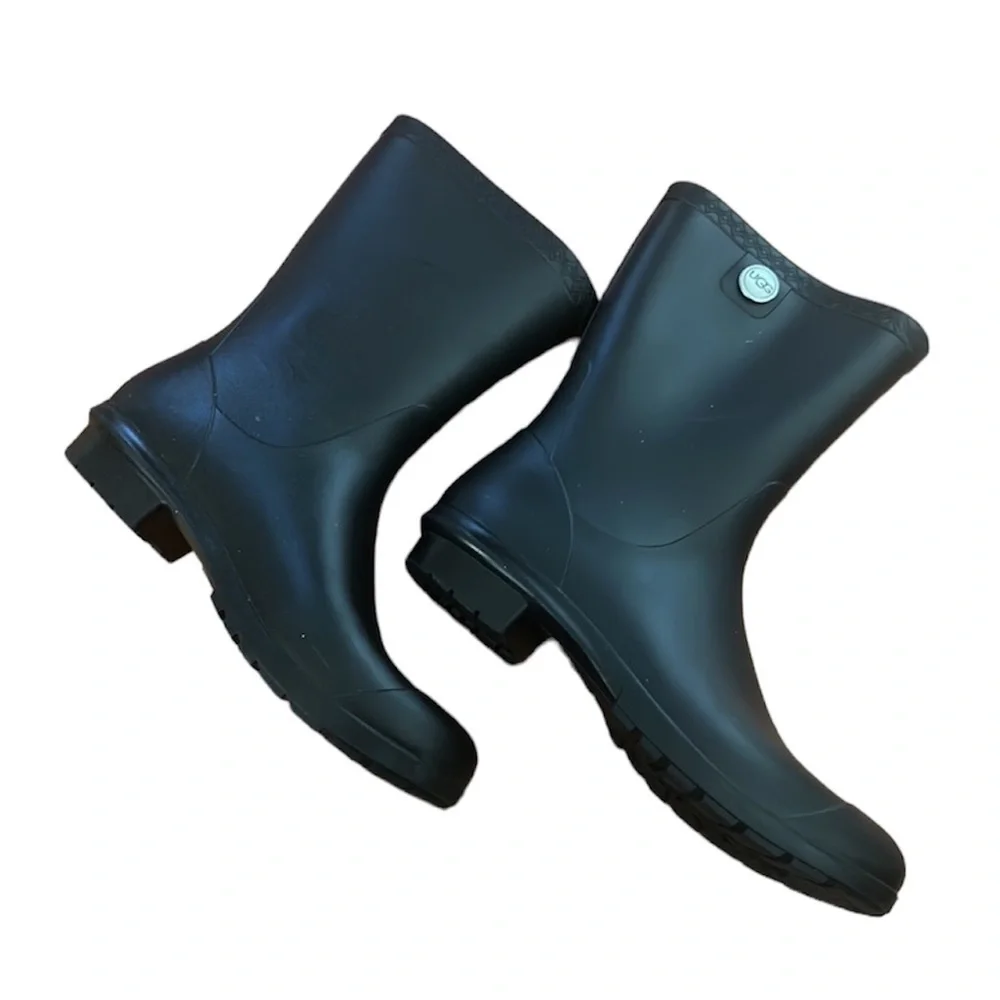 Ugg black rain boots size 10